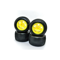 TT 2.0 COMPLETE TIRE WITH YELLOW WHEEL SET 4PCS