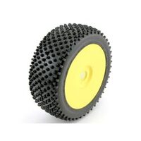 Team Losi 1/8 STEP-PIN BUGGY GLUED/YEL WH TYRE & RIM