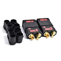 Black QS8 Plug  2 X male & 2 X female 