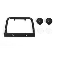 Steel Push Bar Front Bumper W/ Clear Flood Lights for RC4WD Gelande II 2015 Land Rover Defender D90