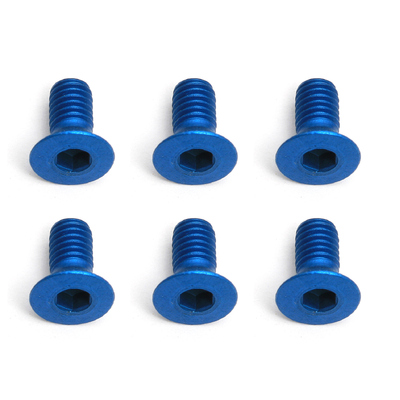 ####FT Screws, Blue Aluminum M3x6 mm FHCS