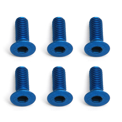 ###FT Screws, Blue Aluminum M3x8 mm FHCS