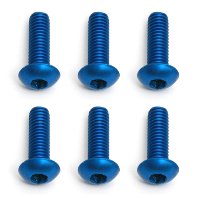 ###FT Screws, Blue Aluminum M3x10 mm BHCS