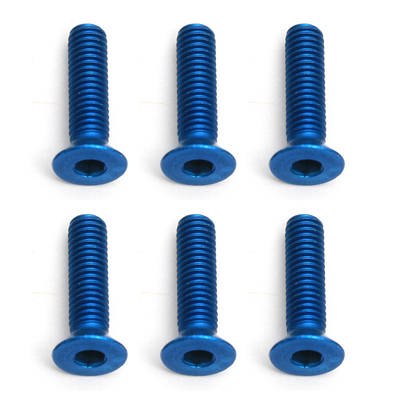 ###FT Screws, Blue Aluminum M3x12 mm FHCS