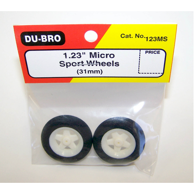 DUBRO 123MS 1.23in MICRO SPORT WHEELS (1 PAIR PER CARD)