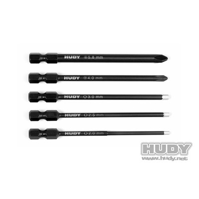 HD190070 | HUDY SET OF POWER TOOL TIPS 2.0 2.5 3.00MM HEX AND 4.0 5.8 P