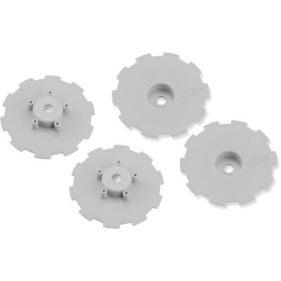 Hazard - SC10.2 / SC10 4x4 - wheel dish - 4pc. - (white) - fits 3344 wheel