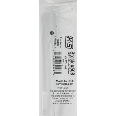 K&S 508-1 MUSIC WIRE (36IN LENGTHS) 5/32IN (1 piece per bag )