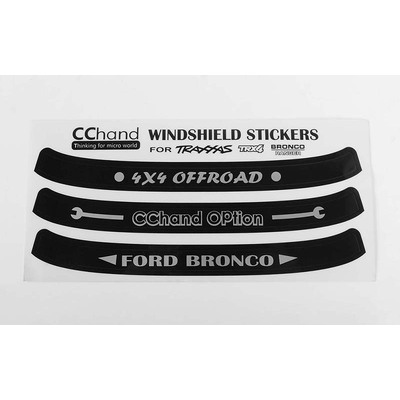 Windshield Decals for Traxxas TRX-4 '79 Bronco Ranger XLT