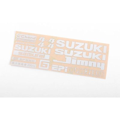 Logo Decal Sheet for Capo Racing Samurai 1/6 RC Scale Crawler (White)