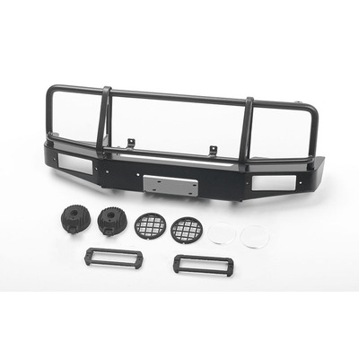 Trifecta Front Bumper w/ Round Lights for Capo Racing Samurai 1/6 RC Scale Crawler (Black)