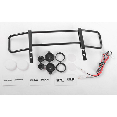 Command Front Bumper w/ White Lights and Light Kit Set for Traxxas Mercedes-Benz G 63 AMG 6x6