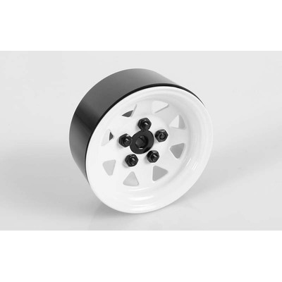 5 Lug Wagon 1.9" Single Steel Stamped Beadlock Wheel (White)