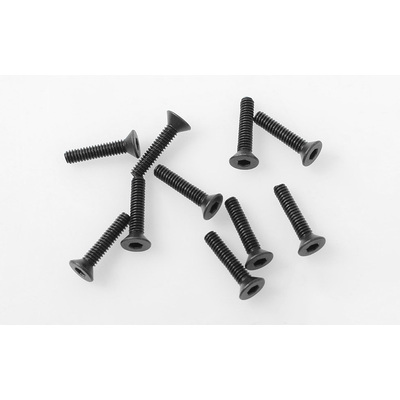 Steel Flat Head Socket Cap Screws M2 x 10mm (Black)